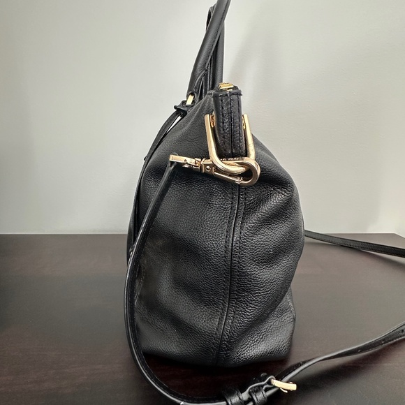 Michael Kors Sierra Large Satchel Tote Pebbled Leather Black - Picture 5 of 10